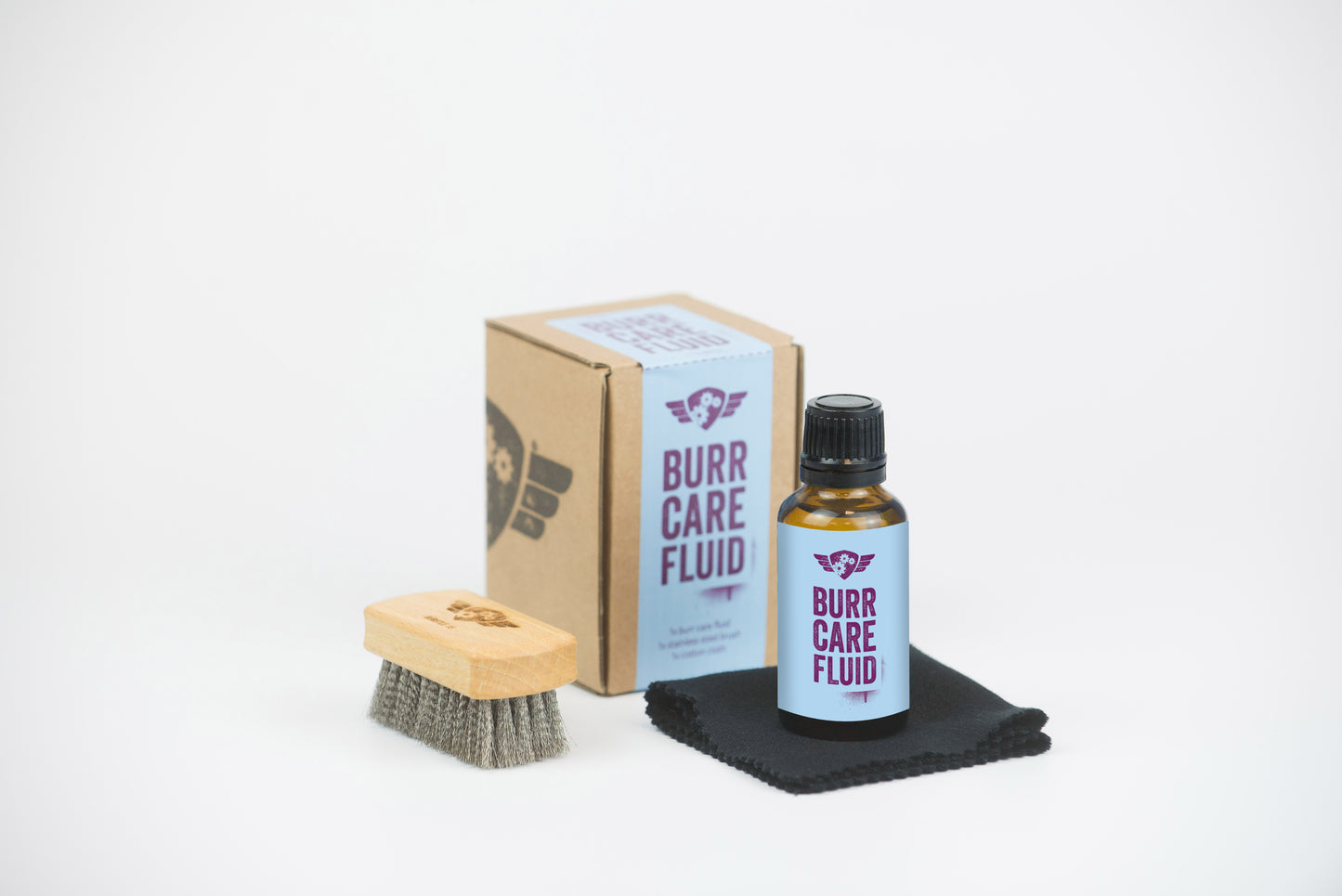 Burr care fluid set